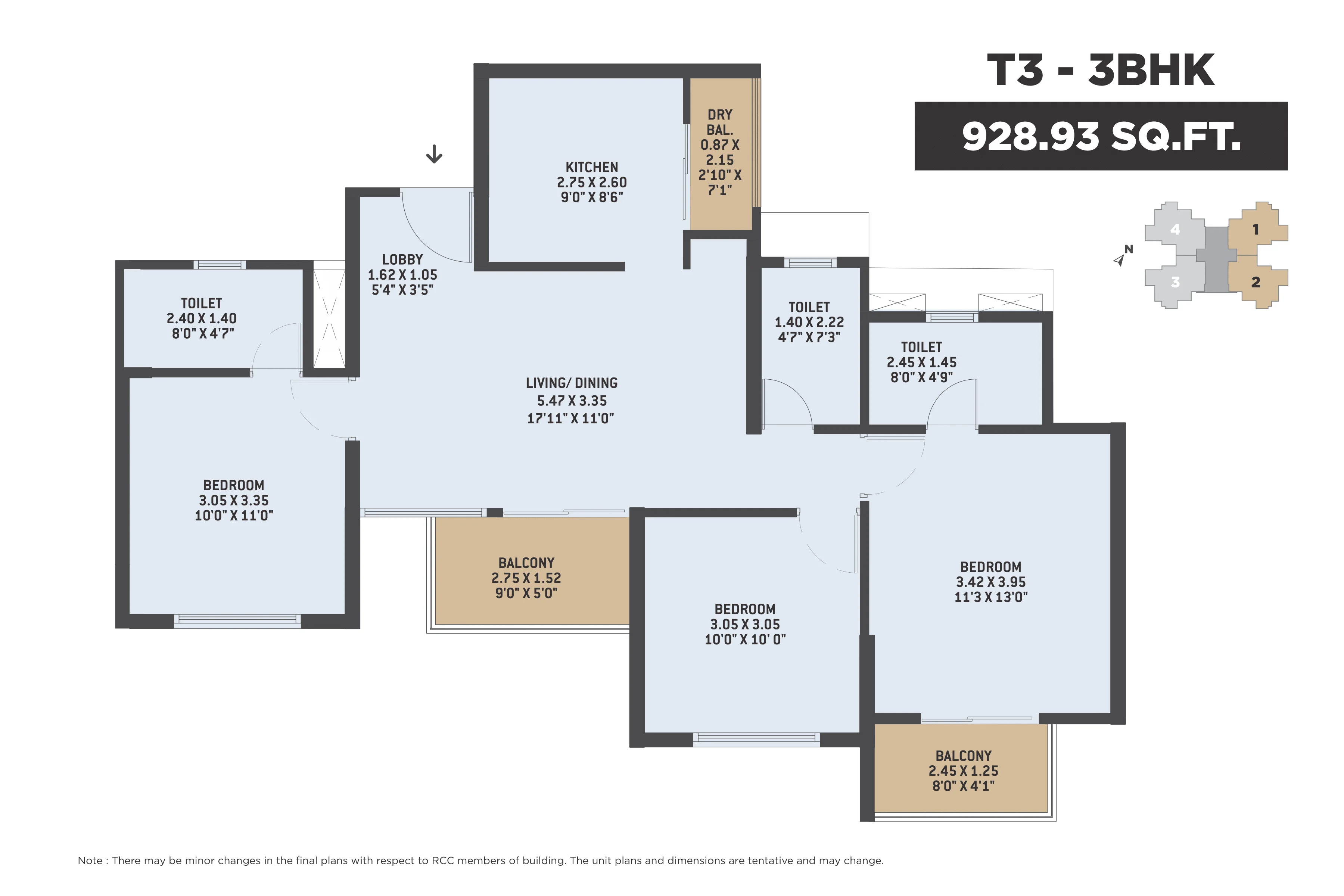 dolcevita 2 bhk floor plan